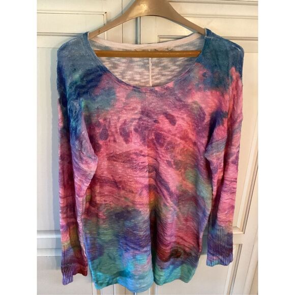 Soft Surroundings Lenore Tie Dye Pullover Sz L Boho Hippie - Picture 1 of 7